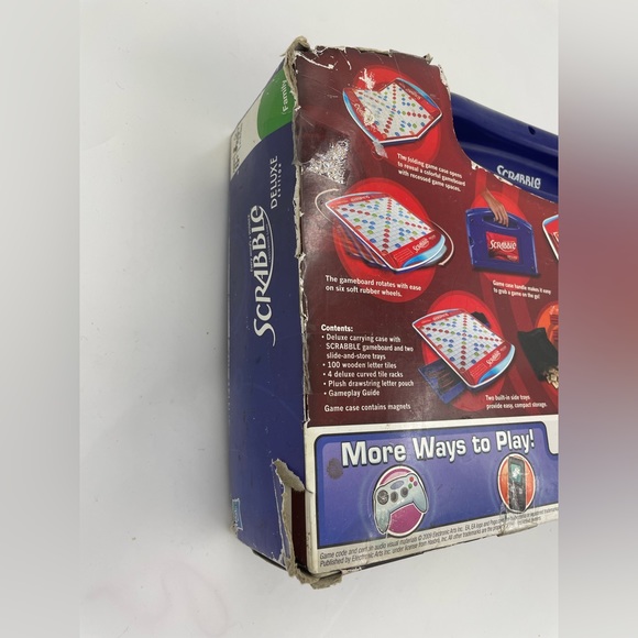 Scrabble Deluxe Edition Rotating Board w Travel Case & Storage 2010 - Picture 3 of 4